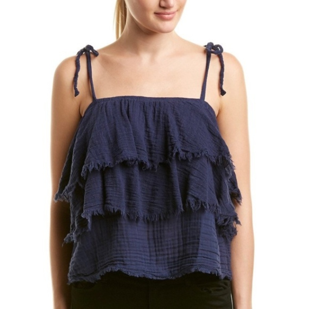 MICHAEL STARS ⭐️.......navy tiered summer top